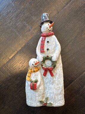 Sparkly Snowmen Resin Figurines